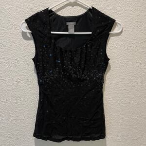 Ann Taylor Sleeveless Sequin Shirt, Size XS Petite, Excellent Used Condition